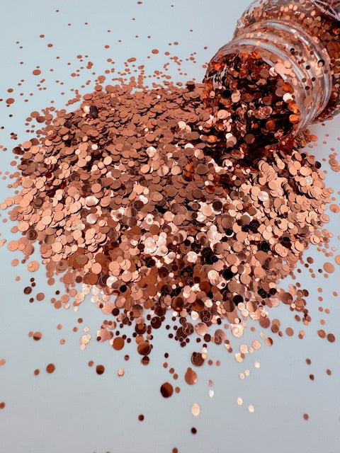 Rose Gold Copper- Circle Glitter 10-3