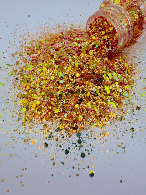 Phoenix Flame- Custom Mixed Yellow Orange Chunky Mixed Glitter 8-4