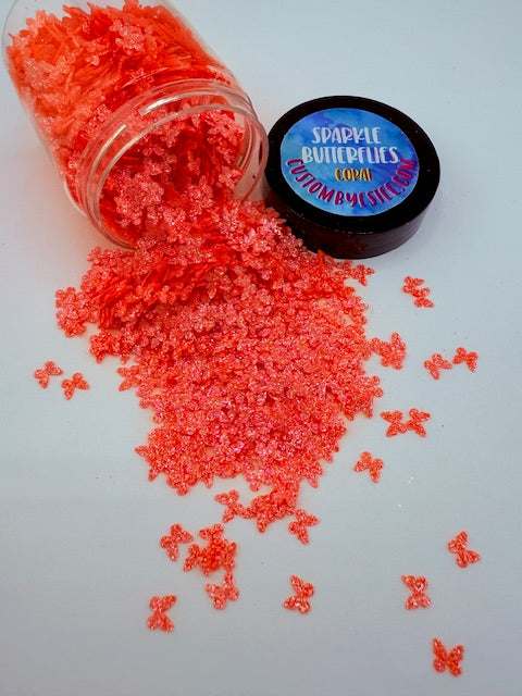 Sparkle Butterflies - CORAL 8-4