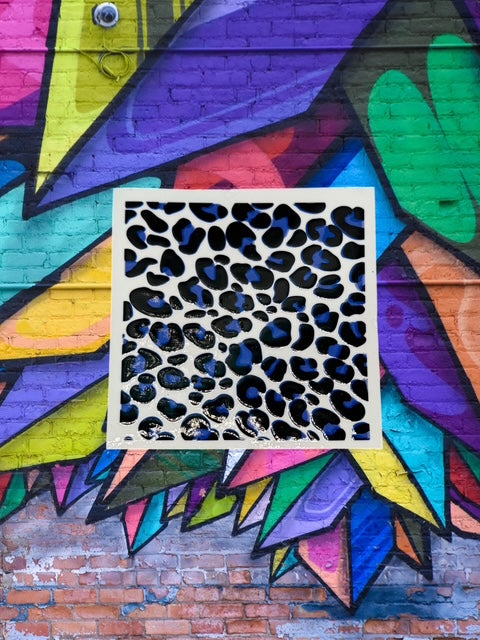 166. Blue Leopard Print Embellishment Decal