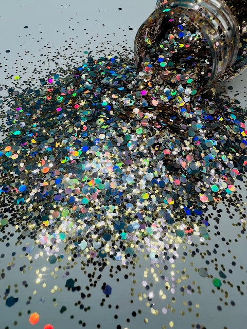 Hypnotize- Gold and Silver Holographic Mixed Glitter 3-6