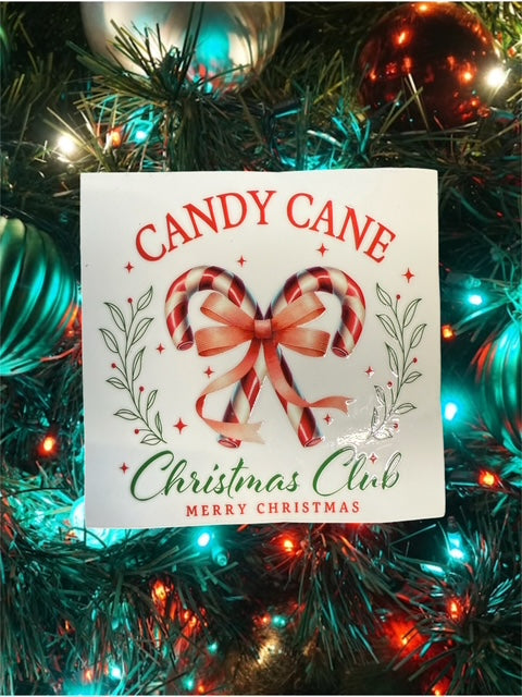 463. Candy Cane Christmas Club Decal