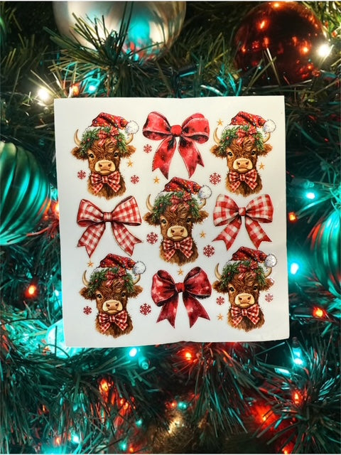 477. Christmas Cow Embellishment Decal