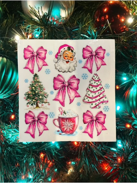 303. Pink Christmas Embellishment Decal