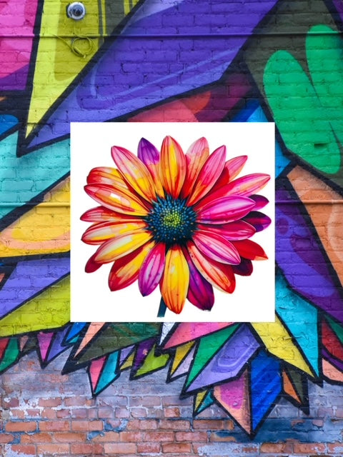 232. Pink Orange Daisy Decal