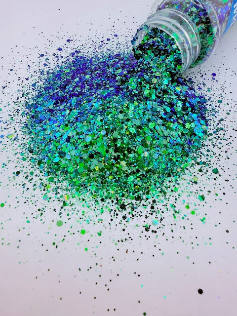 EXCLUSIVE MIX 4- Green Blue Color Shift Custom Chunky Mixed Glitter