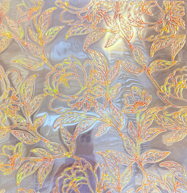 C14. ELEMENT SHEET- HOLOGRAPHIC Copper and Gold Fine Line Floral