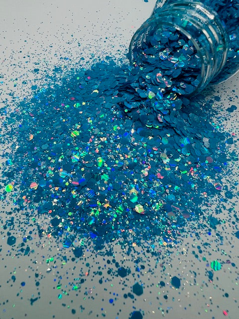 Antonio - Blue Flat Holographic Glitter 3-8