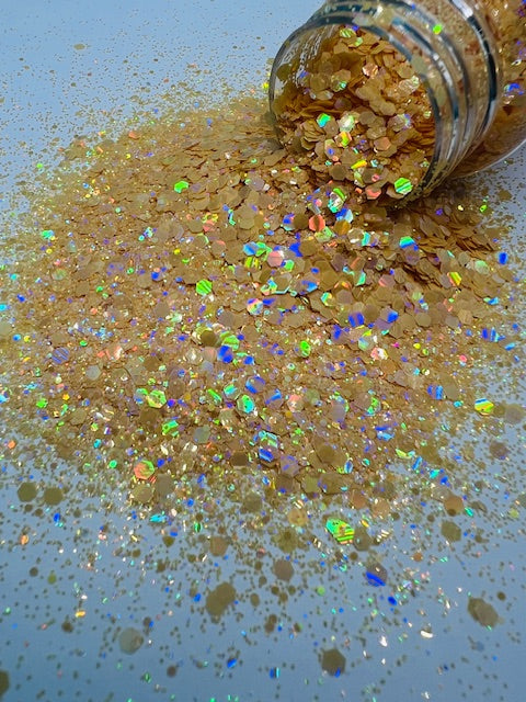 Pepa - Yellow Orange Flat Holographic Glitter 3-7