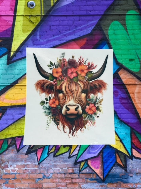 240. Boho Cow Decal