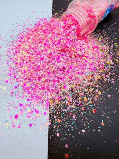 Pink Pineapple- Pink Opal Chunky Custom Mixed Glitter 14-5