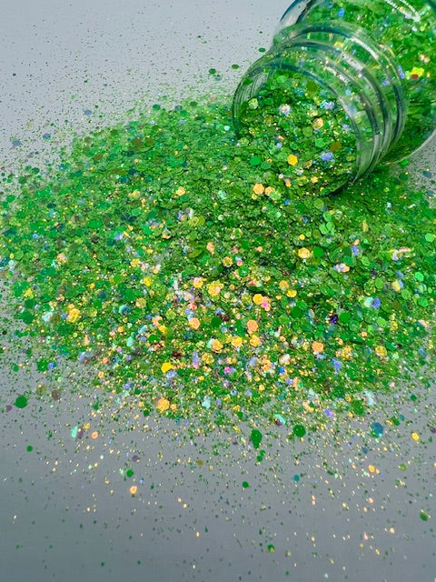 Para Para Paradise - Chunky Neon Green Mixed Glitter 5-5