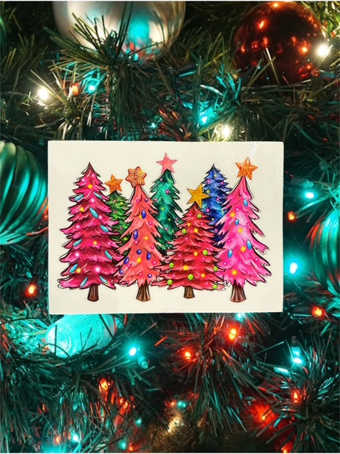 447. Festive Trees Decal