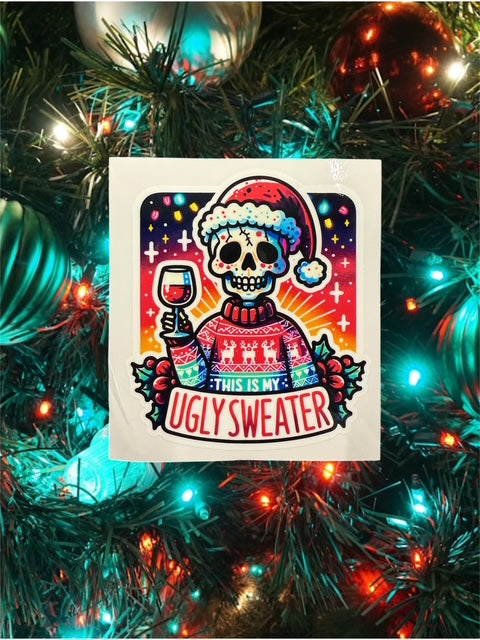 207. This is My Ugly Sweater Skull; Decal