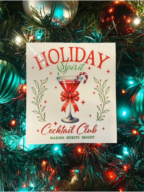 230. Holiday Spirit Cocktail Club Decal