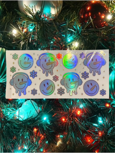 614. HOLOGRAPHIC Snowman UVDTF