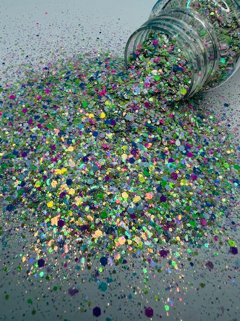 Lucky Charms- Pink Green Silver Color Shift Custom Mixed Glitter 5-10