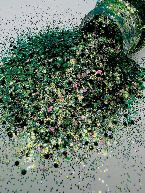 Midnight Toker- Green Black Purple Color Shift Custom Mixed Glitter 5-9
