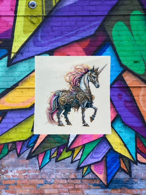 276. Steampunk Unicorn Decal