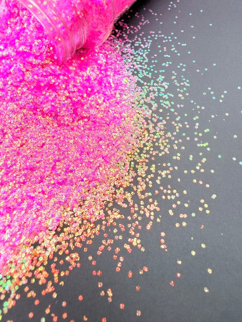 Bubblegum Dream- Hot Pink Textured Mini Chunky Glitter 6-3