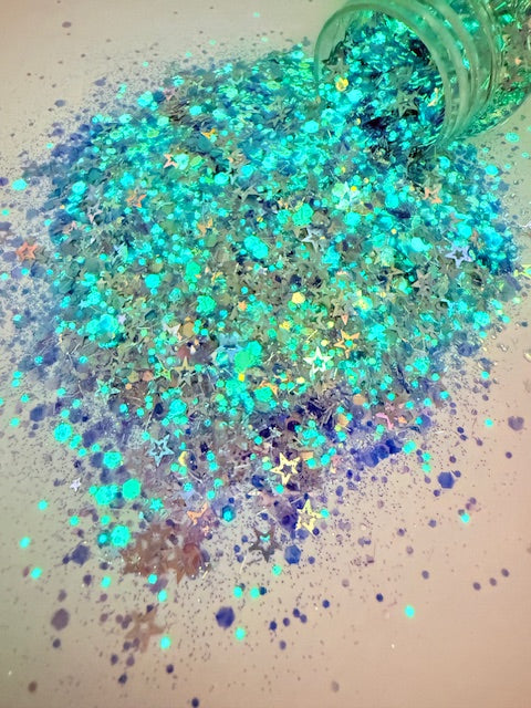 Astro Dreams- Blue Star Glow Glitter