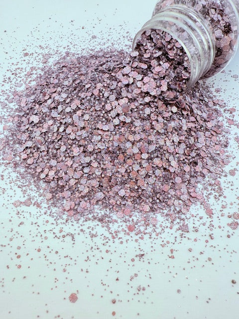 Antique Pink- Grey Pink Pearl Shimmer Glitter 9-9
