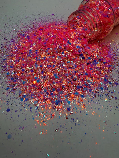 Pink Color Shifting Pink Diamond - Icey Opal Pink Color Shift Chunky Mixed Glitter with Cr ...