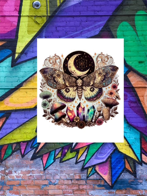 567. Lunar Moth Crystal Decal