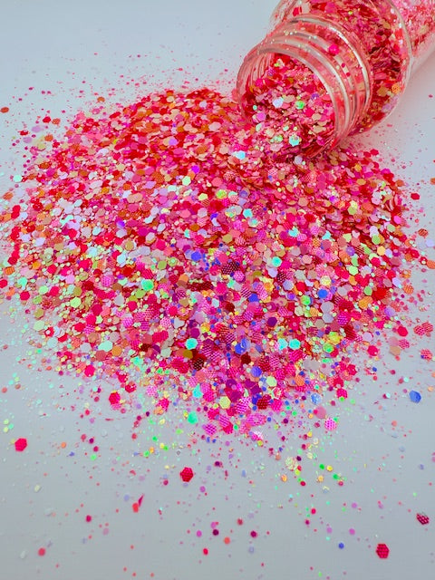 Strawberry Shortcake - Pink Opal Color Shift Textured Custom Mixed Glitter 10-9