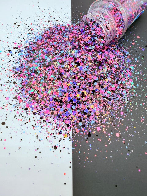 South Beach- Black Blue Purple Pink Custom Mixed Chunky Glitter 9-3