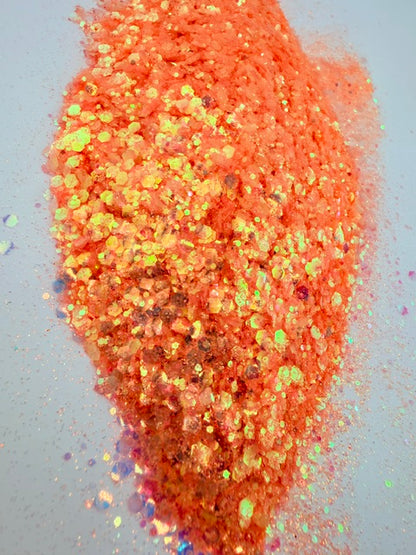 Peachy Keen- Peach Opal Chunky Mixed Glitter