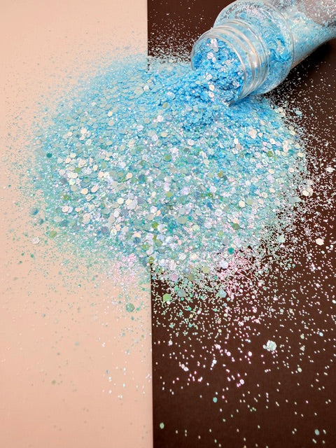Blue Marlin- Blue Color Shift Chrome Chunky Mixed Glitter