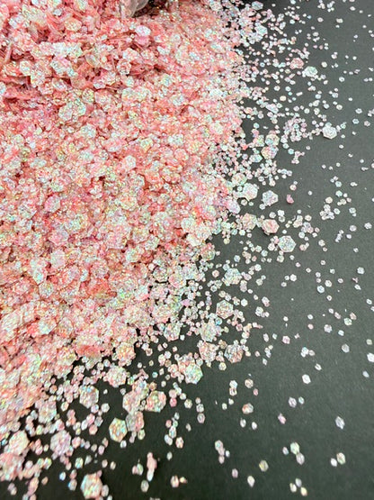 Antique Rose- Sparkling Pink Chunky Mixed Glitter
