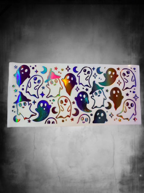98. HOLOGRAPHIC Multicolor Cute Ghost UVDTF