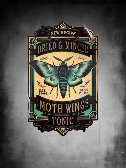 571. Moth Wings Poison Label Decal