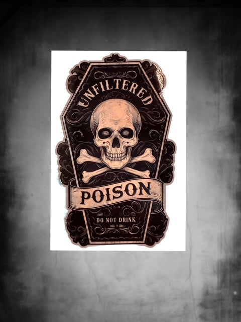 214. Unfiltered Poison Label Decal