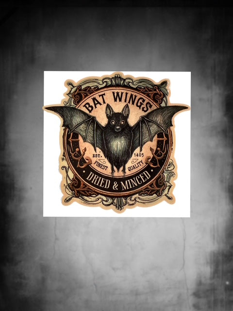 140. Bat Wings Poison Label Decal