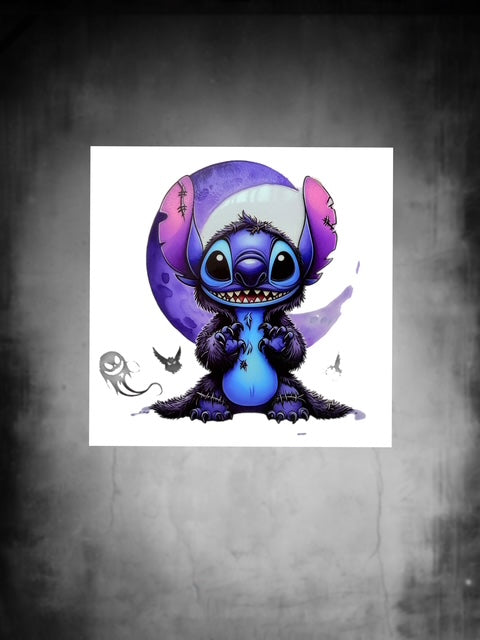 50. Blue Alien Moon Decal