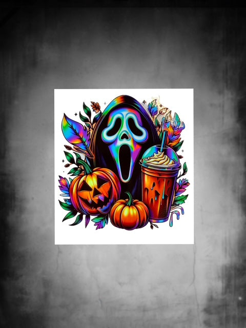 101. HOLOGRAPHIC Ghostface Pumpkin Decal