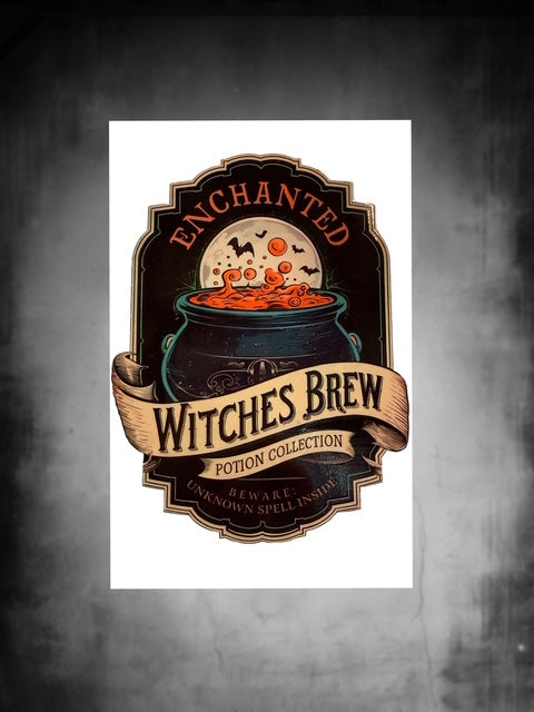 598. Witches Brew Label Decal