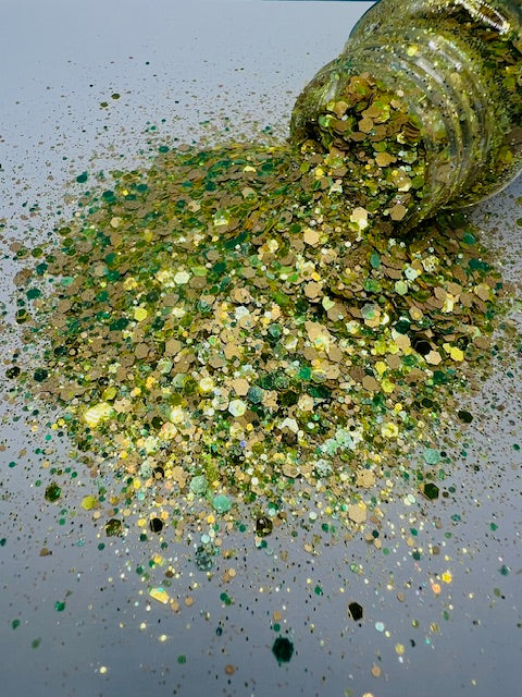 Captain N Sprite - Yellow Gold Green Custom Mixed Glitter 5-4