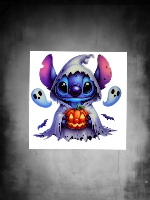 593. Ghost Blue Alien Decal