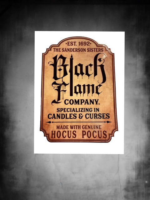 573. Black Flame Large Decal