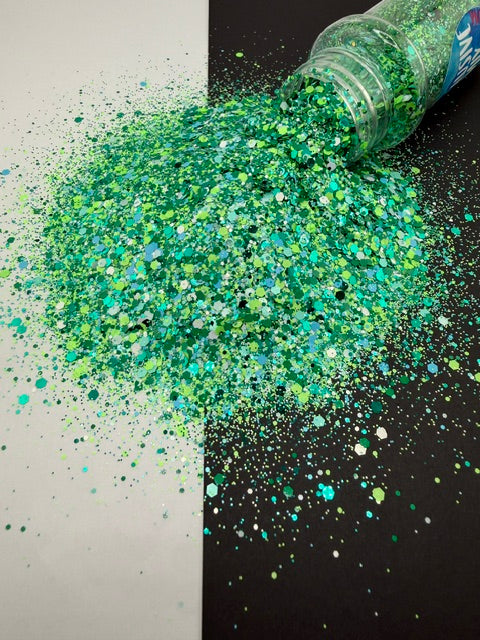 Exclusive Mix 3 - Green White Blue Custom Mixed Chunky Glitter