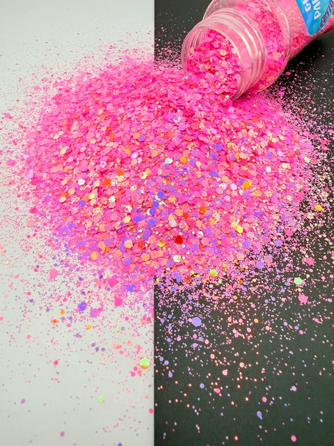 Paradise Pink - Pink Orange Glow Custom Mixed Chunky Glitter  2-2