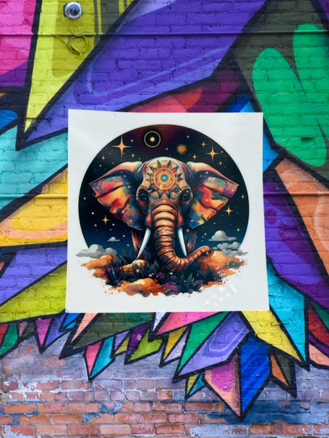 302. Round Elephant Decal