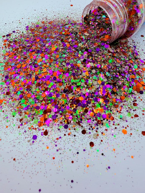 Hexed- Orange Purple Grey Custom Mixed Chunky Glitter 4-3