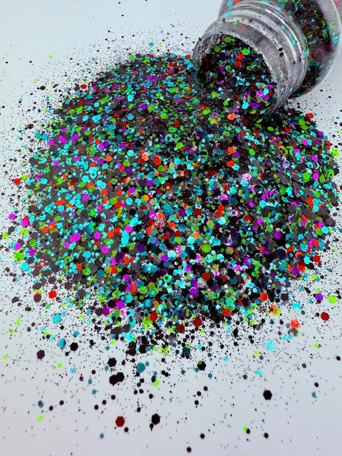 Monster Mash - Teal Red Purple Green Black Custom Mixed Chunky Glitter 4-9