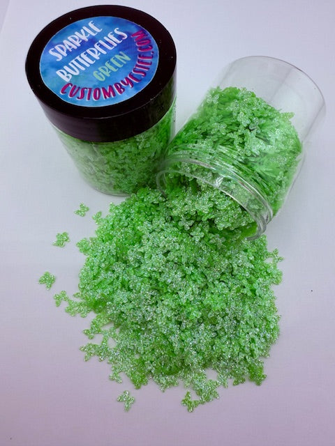 Sparkle Butterflies- GREEN 10-8