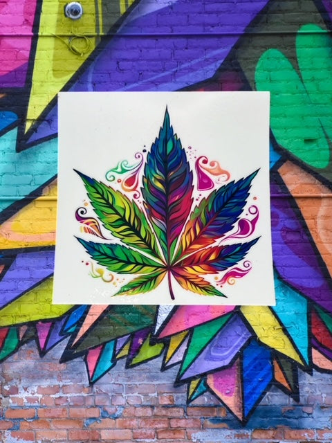 315. Neon 420 Leaf Decal